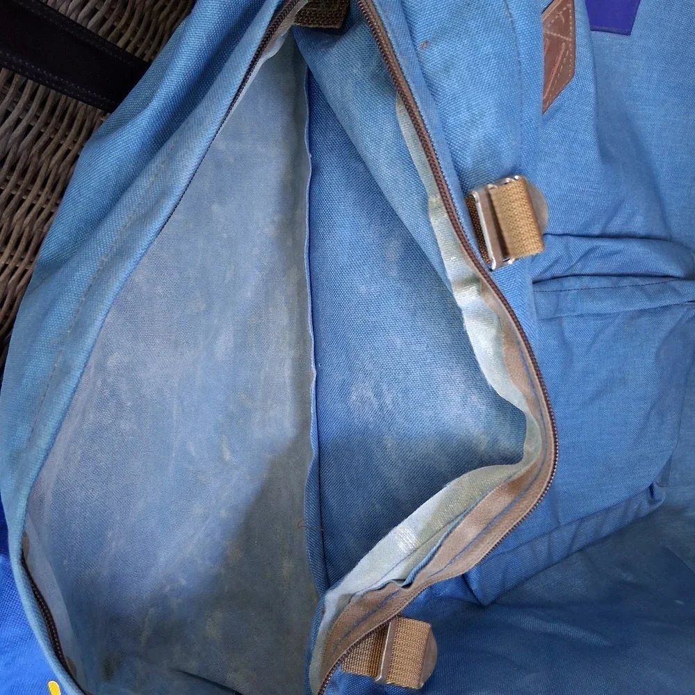 Vintage Jansport Hiking Camping‎ Backpack External Frame Blue EVC